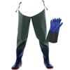 86cm High Hip Wading Boots with 46cm Long Waterproof and Anti Slip Fishing Gloves, Suitable for Fishing (Color : Green, Size : 5.5) view 1
