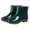 Short Rain Boots For Womens Ankle Rainboot Slip On Garden Boot Ladies Rubber Outside Work Slip on Work (Green, 6.5) view 3