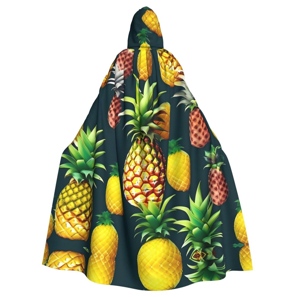 BrUgui Tropical Fruits Pineapple Cloak Hooded Women Men - Hood Costume for Halloween, Hooded Cloak Parties, and Cosplay Cape