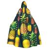 BrUgui Tropical Fruits Pineapple Cloak Hooded Women Men - Hood Costume for Halloween, Hooded Cloak Parties, and Cosplay Cape view 1