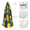 BrUgui Tropical Fruits Pineapple Cloak Hooded Women Men - Hood Costume for Halloween, Hooded Cloak Parties, and Cosplay Cape view 3