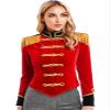 iiniim Womens Circus Ringmaster Costume Long Sleeve Fringed Button Down Jacket Coat Halloween Cosplay Costume Red 3X-Large view 1