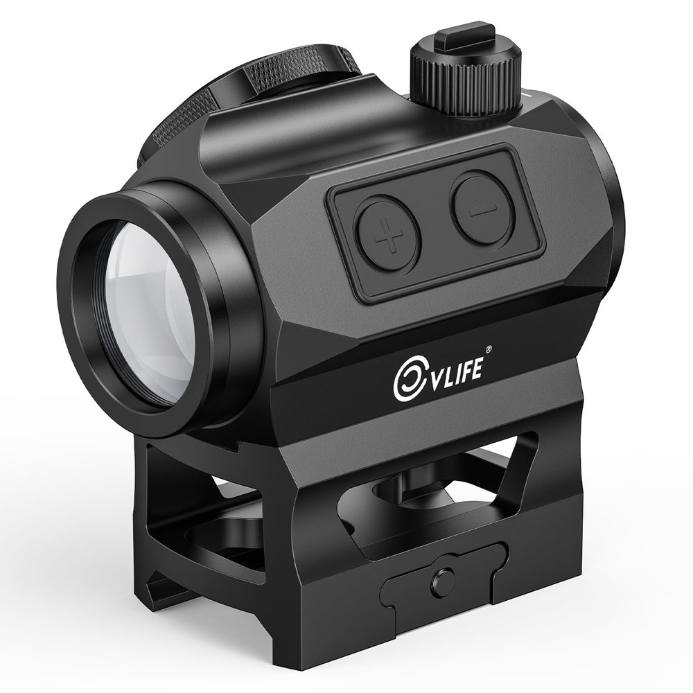 CVLIFE JackalHowl Compact Green Dot Sight, 2 MOA Motion Awake Green Dot Optics Reflex Sights,IPX7 Waterproof Scope with Low Mount and Co-Witness Riser Mount