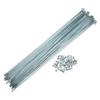 X AUTOHAUX 36 Pcs 14G J Bend 266mm x 2mm Bike Bicycle Spokes with Nipples Steel Silver Tone view 1