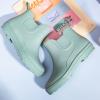 Boots Women Non Slip Detachable With Cotton Inside Rain Boots Outdoor Rubber Shoes over The Shoe Rain (Mint Green, 7.5) view 3