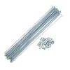 X AUTOHAUX 36 Pcs 14G J Bend 270mm x 2mm Bike Bicycle Spokes with Nipples Steel Silver Tone view 1