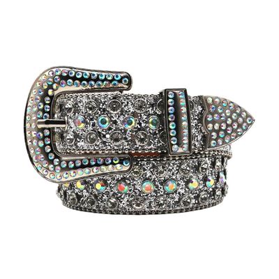 Azedssw Luxury Strap Belts Men Women Rhinestones Belt For Jean Western Pin Buckle Belt Fashion Diamond Studded Belt