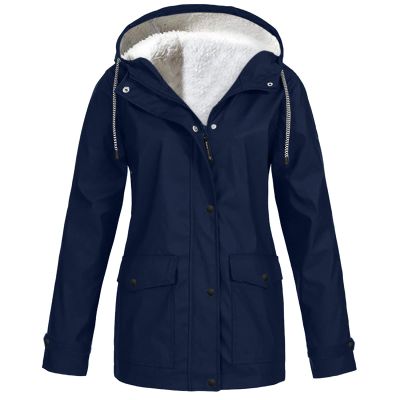Deals of The Day Womens Winter Coats Mid Length Sherpa Lined Warm Heavy Jackets Thickened Windproof Outerwear with Fur Hood Winter Coats for Women