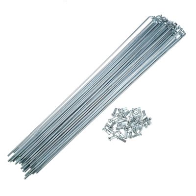X AUTOHAUX 36 Pcs 14G J Bend 260mm x 2mm Bike Bicycle Spokes with Nipples Steel Silver Tone