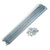 X AUTOHAUX 36 Pcs 14G J Bend 260mm x 2mm Bike Bicycle Spokes with Nipples Steel Silver Tone view 1
