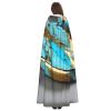 BrUgui Turquoise Marble Cloak Hooded Women Men - Hood Costume for Halloween, Hooded Cloak Parties, and Cosplay Cape view 2