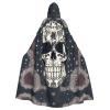 BrUgui Skull Yoga and flower Cloak Hooded Women Men - Hood Costume for Halloween, Hooded Cloak Parties, and Cosplay Cape view 1