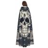 BrUgui Skull Yoga and flower Cloak Hooded Women Men - Hood Costume for Halloween, Hooded Cloak Parties, and Cosplay Cape view 2
