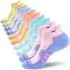 SAPJYA Womens Ankle Comfort Cushioned Anti-blister Wicking Athletic Running Socks 5 Pairs view 1