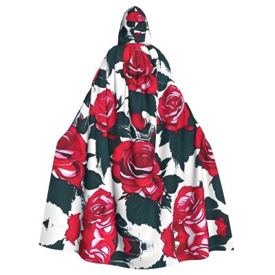 BrUgui Rose Flower Floral Picture Cloak Hooded Women Men - Hood Costume for Halloween, Hooded Cloak Parties, and Cosplay Cape
