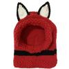 BOMHCS Unisex Knit Crochet Balaclava Hat Winter Knitted Hood Scarf Beanie Ear Warmers Cartoon Fox Cap (Standard, Large, Red) view 1