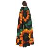 BrUgui Orange Sunflower Wallpaper Cloak Hooded Women Men - Hood Costume for Halloween, Hooded Cloak Parties, and Cosplay Cape view 2