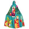 BrUgui Tropical Cocktails Cloak Hooded Women Men - Hood Costume for Halloween, Hooded Cloak Parties, and Cosplay Cape view 1