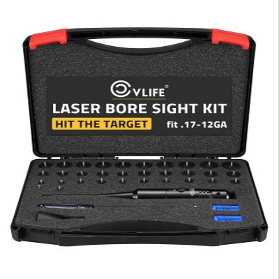 CVLIFE Professional Laser Bore Sight Kit with 32 Adapters fit 0.17 to 12GA Calibers, Clear Red Laser Bore Sighter with Button Switch, Powerful Support for Hunting