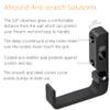 DeYoungArbeit Foldable Gun Rack Wall Mount - 2.3" Deep Vegan Leather Coated Hooks for Scoped Rifles | Secure Firearm Storage with Lock Holes & Space Saving Design (2/4/8 Pack)(Black 8-Pack) view 3