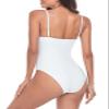 Colloyes Women's White One Piece Bathing Suit with Adjustable Straps Bandeau One Piece Swimsuit Size Medium view 4