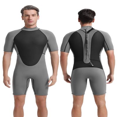 REALON Women's Mens Neoprene Shorty Wetsuit 2mm 3mm Back Zipper Cold Water Thermal Swimsuit for Swimming Surfing Diving Snorkeling