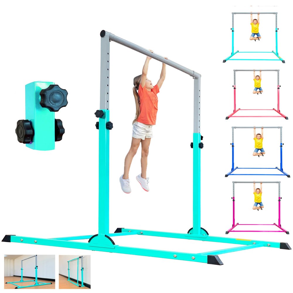 MARFULA Gymnastic Bar for Kids Gymnastic Kip Bar Horizontal Bar Teal Bar Gymnastic Training Equipment for Kids 3-15 Years Home and Club Use
