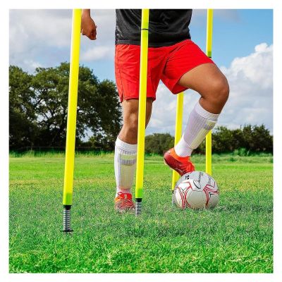 5/10/15/20 Pack Soccer Agility Poles Turf, Yellow PVC Bendable Coaching Slalom Sticks, for Football/Agile Training/Outdoor Sports & Fitness, Kids Adult Spring Loaded Poles ( Color : 10 Pack , Size : 1