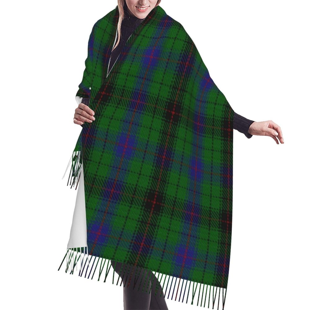 LMNSWDA Scottish Clan Davidson Tartan Plaid Women's Fashion Cashmere Feel with Tassel Large scarf warm party shawl Wraps