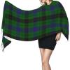 LMNSWDA Scottish Clan Davidson Tartan Plaid Women's Fashion Cashmere Feel with Tassel Large scarf warm party shawl Wraps view 3