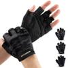 Fitgriff Workout Gloves (Padded) for Men & Women - Fingerless Gym Gloves for Weight Lifting, Training - Full Palm Protection (Camo-Black, Size 6) view 1