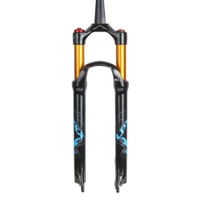ZECHAO 120mm Travel Air Supension Front Fork,1-1/8" Aluminum Alloy 26/27.5/29inch Mountain Bike Suspension Fork Quick Release Outdoor (Color : Blue-Manual Lockout, Size : 27.5inch)