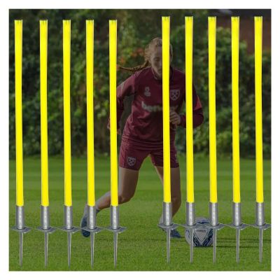 Soccer Agility Poles Spring Loaded, 40/59 inch Tall Speed Training Coaching Slalom Sticks for Kids & Adult, for Garden/School/Playgrounds, Yellow PVC Horse Training Ground Poles ( Color : Yellow 10 cs