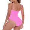 Colloyes Women's Fuchsia One Piece Bathing Suit with Adjustable Straps Bandeau One Piece Swimsuit Size Medium view 4
