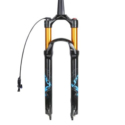 ZECHAO 120mm Travel Air Supension Front Fork,1-1/8" Aluminum Alloy 26/27.5/29inch Mountain Bike Suspension Fork Quick Release Outdoor (Color : Blue-Remote Lockout, Size : 27.5inch)