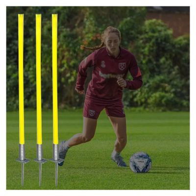 Soccer Agility Poles Spring Loaded, 40/59 inch Tall Speed Training Coaching Slalom Sticks for Kids & Adult, for Garden/School/Playgrounds, Yellow PVC Horse Training Ground Poles ( Color : Yellow 3 cs