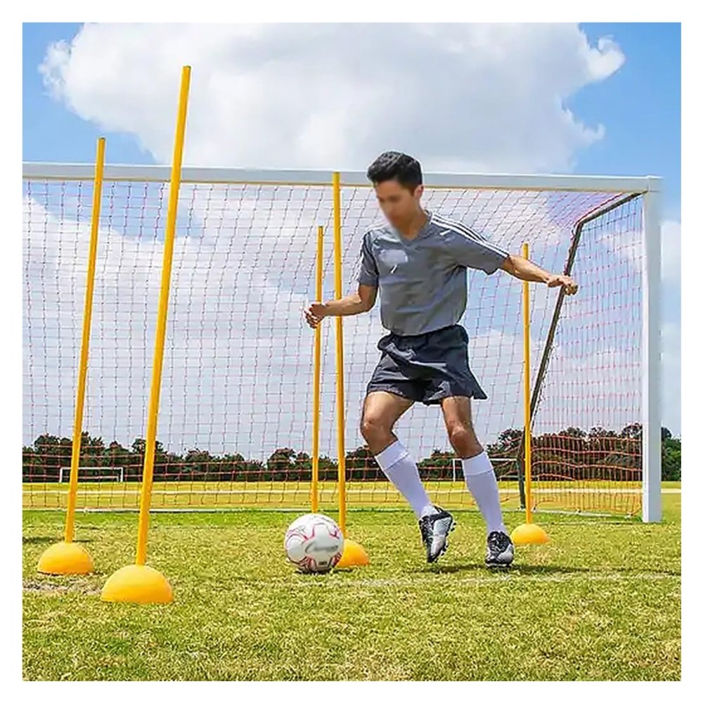 Soccer Training Equipment Agility Poles 3.3ft 3.9ft 4.9ft, 5 Piece Football/Basketball Speed Training Coaching Sticks - Flexible PVC Marker Poles, with Sand/Water Injection Base ( Color : Yellow 5 Pcs