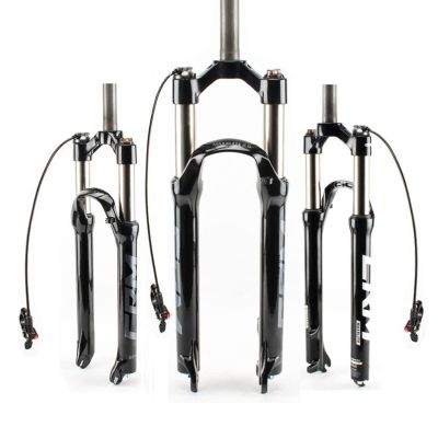 ZECHAO 110mm Travel Mountain Bike Suspension Forks, 1-1/8" Aluminum Alloy Oil Pressure Locking 29inch 9mm Quick Release Bike Front Fork Outdoor (Color : Black Gray-RL, Size : 29inch)