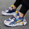 Boy's Girl's Comfortable Hook Loop Water Resistant Outdoor Walking Shoes for Street Training Athletic Forest Field School Camping Sports Trekking Fishing Khaki Blue 4 Big Kid view 4