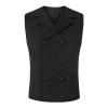 Cambkatl Mens Double Breasted Jacquard Suit Vest Gothic Steampunk Victorian Brocade Waistcoat Business Tuxedo Vest view 1