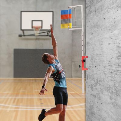 ARCVOX Jump Measurement Tool 5.6-11.8ft, Floor-Standing/Wall-Mount Optional, Volleyball Slam Dunk Training Aid, Vertical Jump Test Stick Pole Tool (Color : Colorful ABS, Size : Wall Mount)