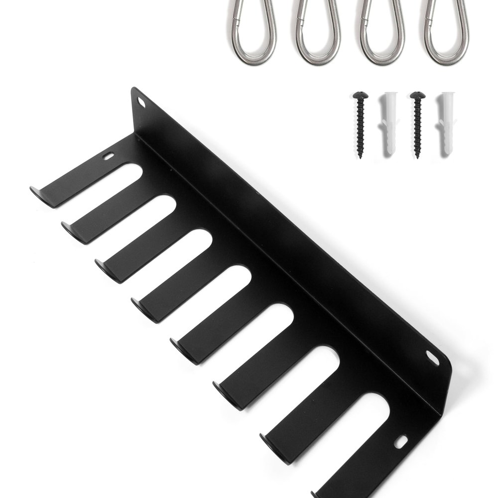 Birdtown Traders Baseball & Softball Bat Rack Mounts on Wall, in Dugout, on Fence. Holds 14 Bats. Baseball Equipment Hanging Holder Organizer for Sports Accessories Comes with 4 Bonus Carabiners