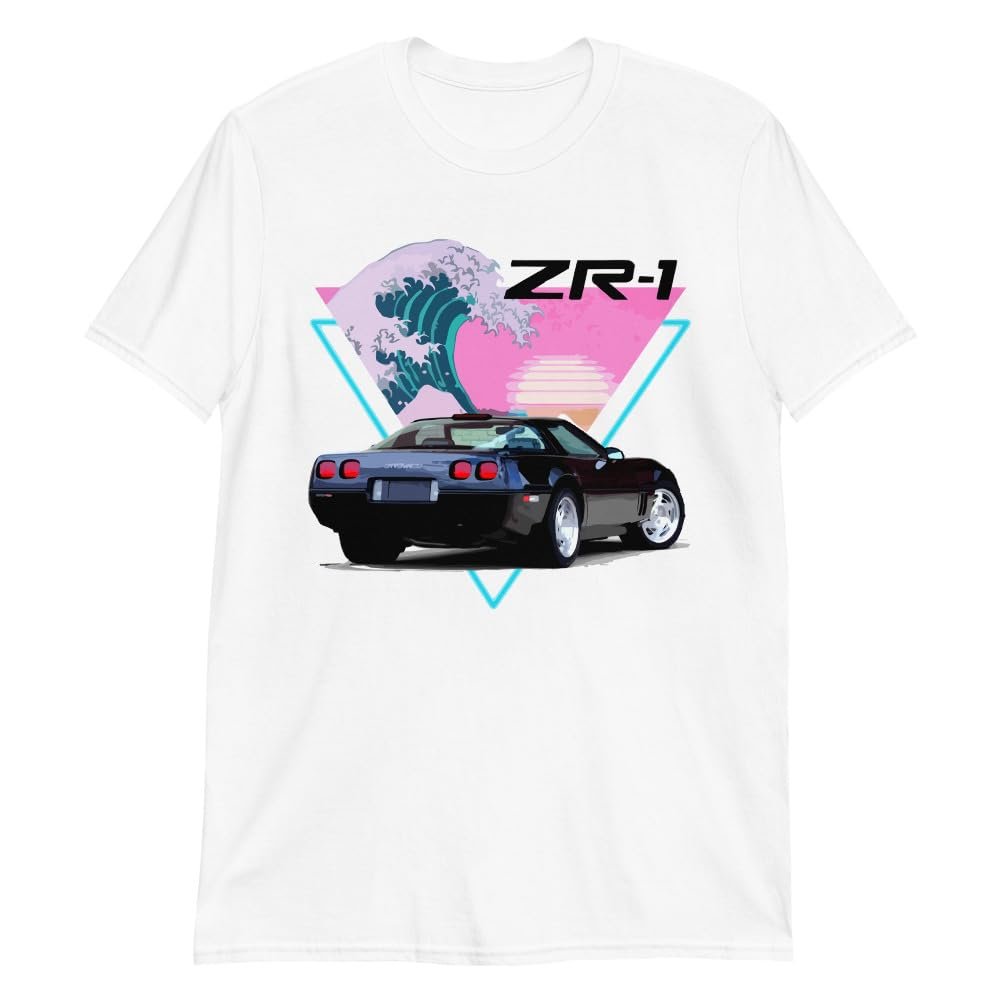 1990 Black C4 ZR1 Vette Vaporwave Aesthetic Wave ZR-1 Short-Sleeve Unisex T-Shirt