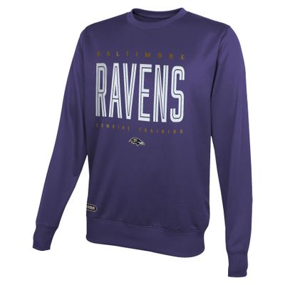 Outerstuff NFL Kids Youth 8-20 Officially Licensed Top Pick Team Color Performance Primary Logo Pullover Crewneck Sweatshirt (14-16, Baltimore Ravens)