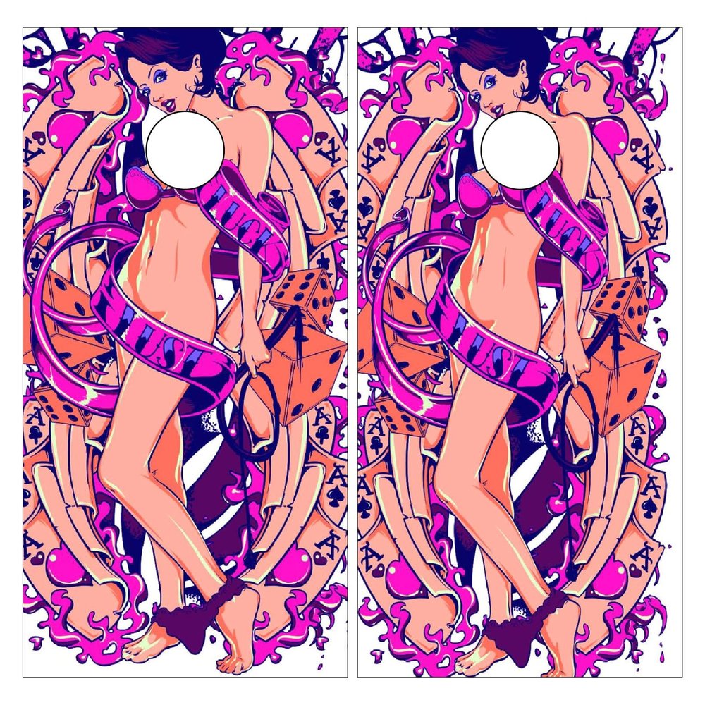 Styubn Cornhole Board Wraps Sexy Beauty Cornhole Skins for Boards,Skin Decal Vinyl Wrap for Cornhole Game Board Bag Toss (2xpcs.)