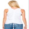 KNIT RIOT Womens Tank Top  Ruched Drawstring Back Sleeveless Slim Fit Yoga Active Gym Workout Running T Shirts KR248 White M view 1
