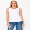 KNIT RIOT Womens Tank Top  Ruched Drawstring Back Sleeveless Slim Fit Yoga Active Gym Workout Running T Shirts KR248 White M view 2