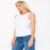 KNIT RIOT Womens Tank Top  Ruched Drawstring Back Sleeveless Slim Fit Yoga Active Gym Workout Running T Shirts KR248 White M view 3