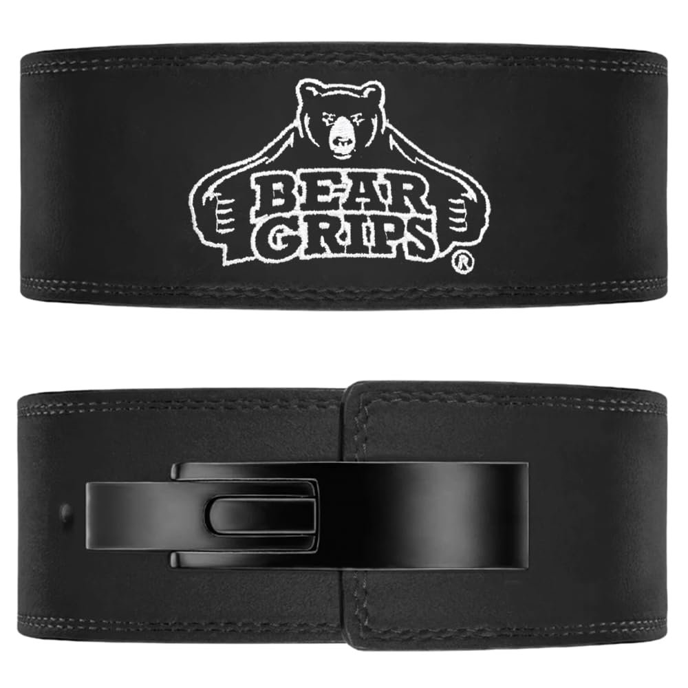 Bear Grips 10mm Suede Leather Lever Weight Lifting Belt, Perfect for Gym (X-Small)