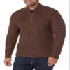 Lucky Brand Men's Tweed Mock Zip, Deep Mahogany, M view 1